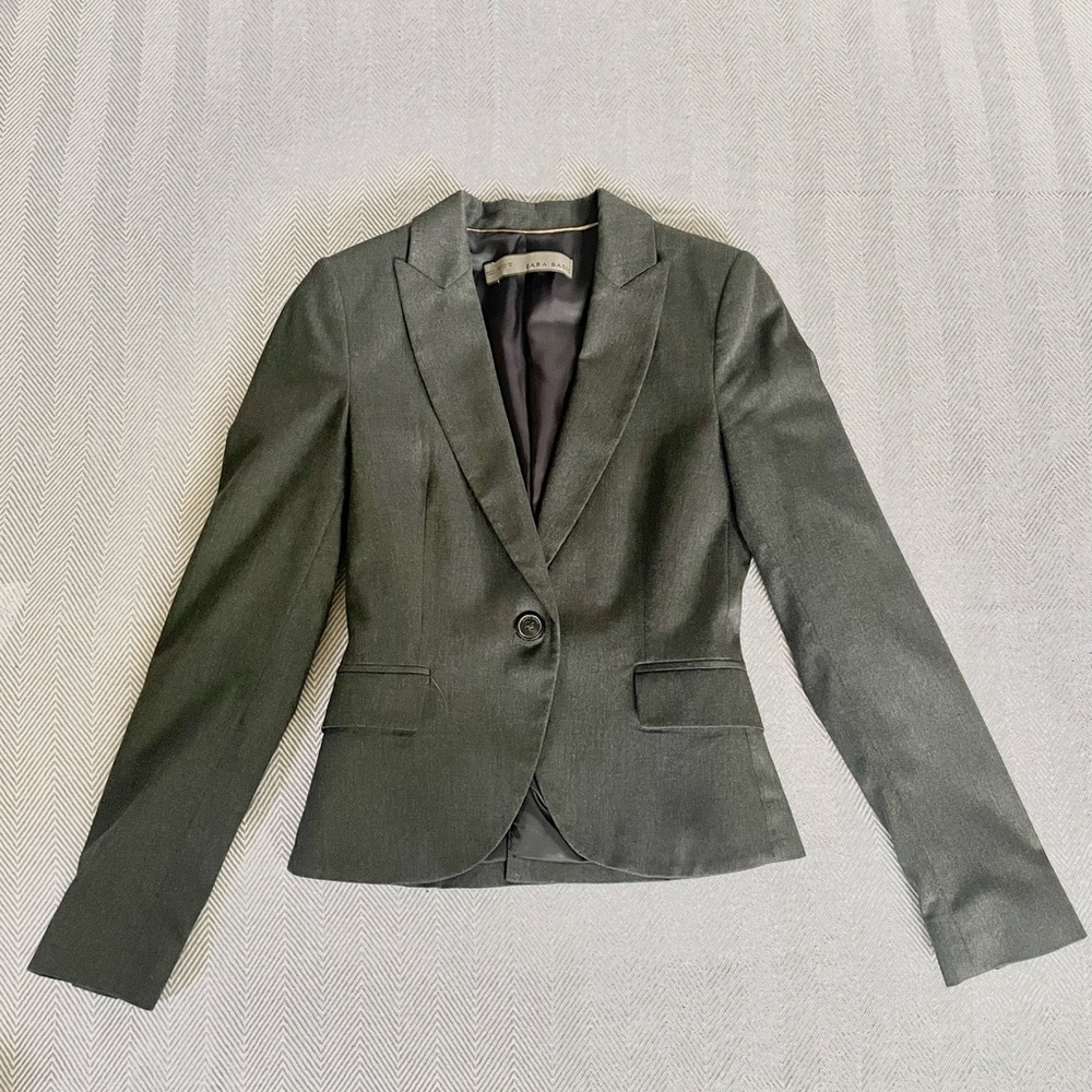 Zara Charcoal Gray Blazer